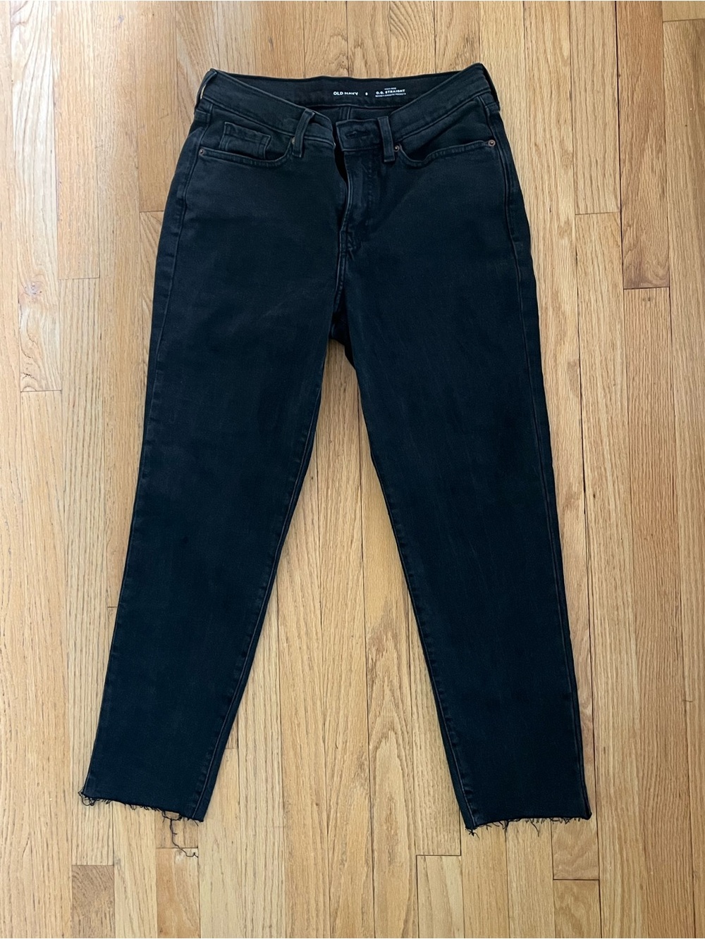Old Navy Black Straight-leg High-Rise Jeans